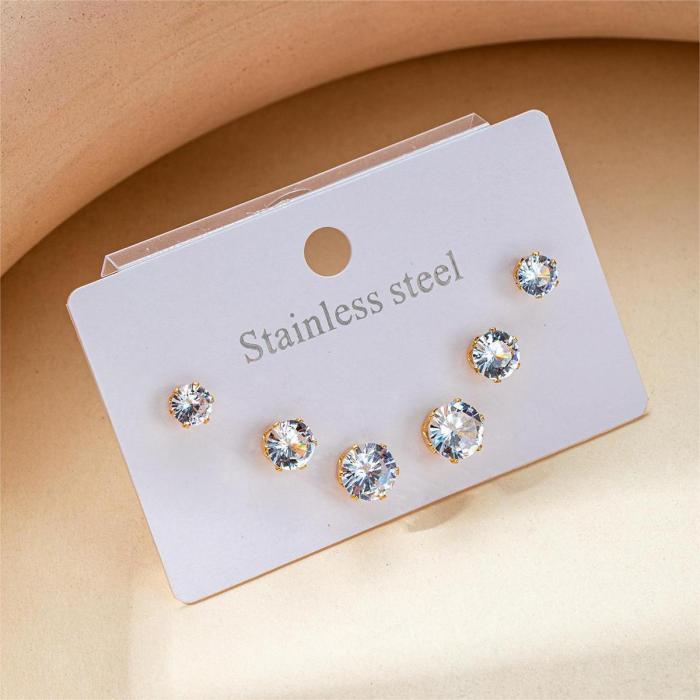 Stainless Steel Petite Earrings High Quality Exquisite Earrings Korean Style Titanium Steel Ear Studs Non-Allergic Earrings Gold Plated Ear Ring