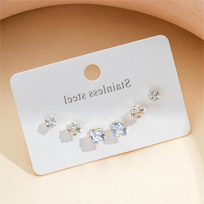 Stainless Steel Petite Earrings High Quality Exquisite Earrings Korean Style Titanium Steel Ear Studs Non-Allergic Earrings Gold Plated Ear Ring
