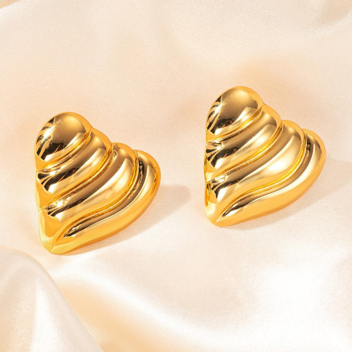 Titanium Steel Earrings K Gold Plated High-End Feel Earrings Stainless Steel Stud Earrings Export Hot-Selling Earring...