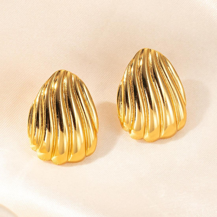 Titanium Steel Earrings K Gold Plated High-End Feel Earrings Stainless Steel Stud Earrings Export Hot-Selling Earring...