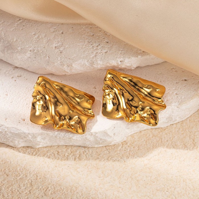 Titanium Steel Earrings K Gold Plated High-End Feel Earrings Stainless Steel Stud Earrings Export Hot-Selling Earring...