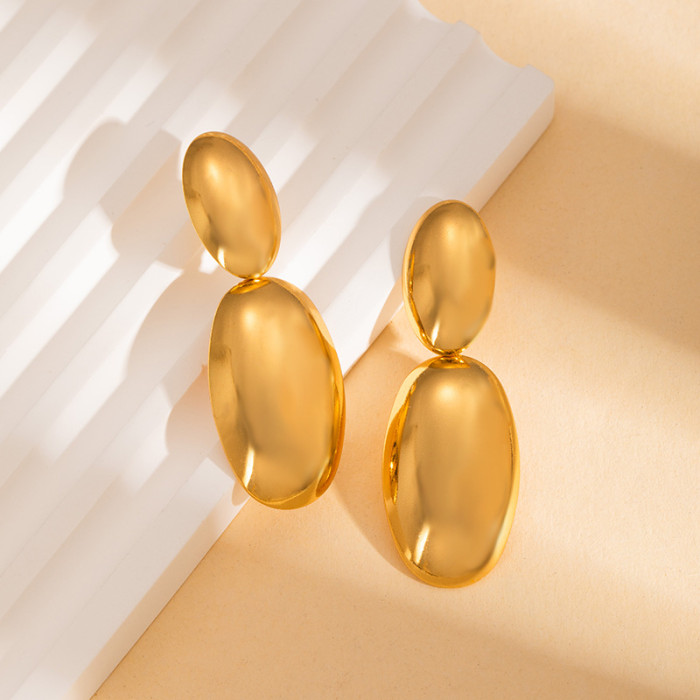 Titanium Steel French Style Heart-Shaped Earrings Sweet High Sense Earrings 18K Gold Plating Stainless Steel Earrings...