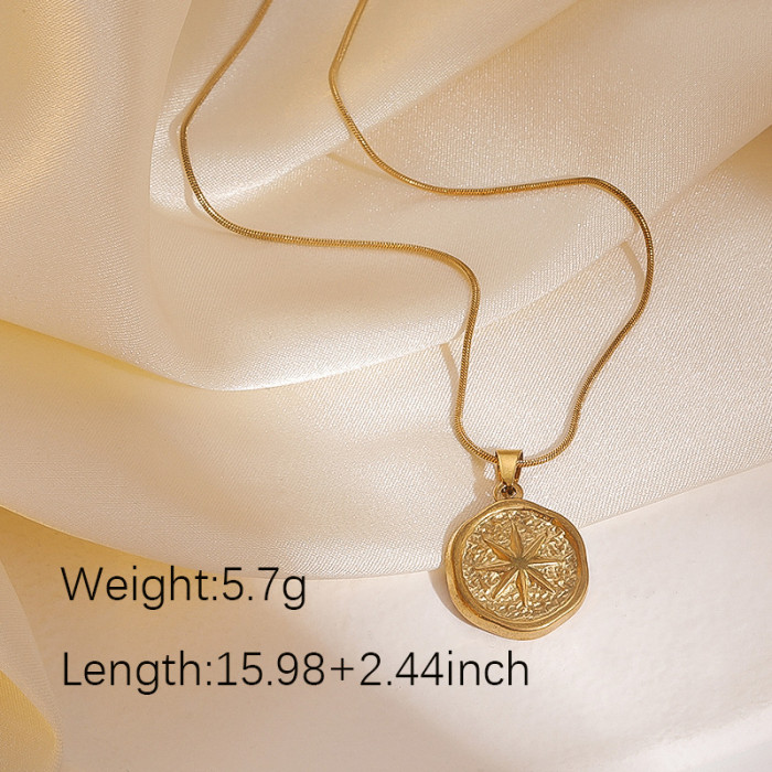 Star Moon Titanium Steel Necklace for Women Vintage Choker High-End Light Luxury Collarbone Chain Non-Fading Titanium...