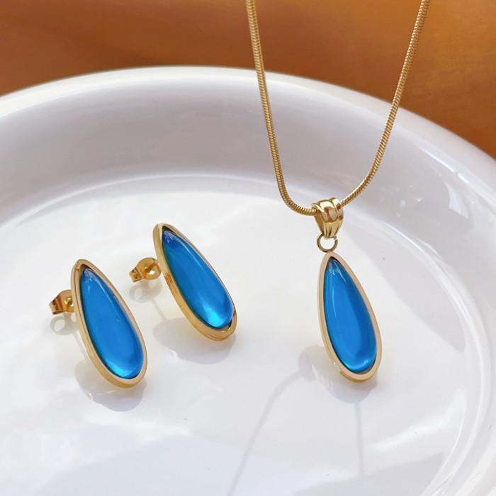 New Necklace for Women Light Luxury Minority Water Drop Non-Fading Long Clavicle Chain Sense Autumn/Winter Sweater Ch...