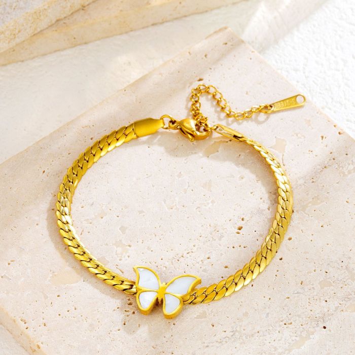 Light Luxury Vintage Earrings Simple Butterfly New Fashion Butterfly Bracelet Non-Fading Necklace Set Women's Jewelry...