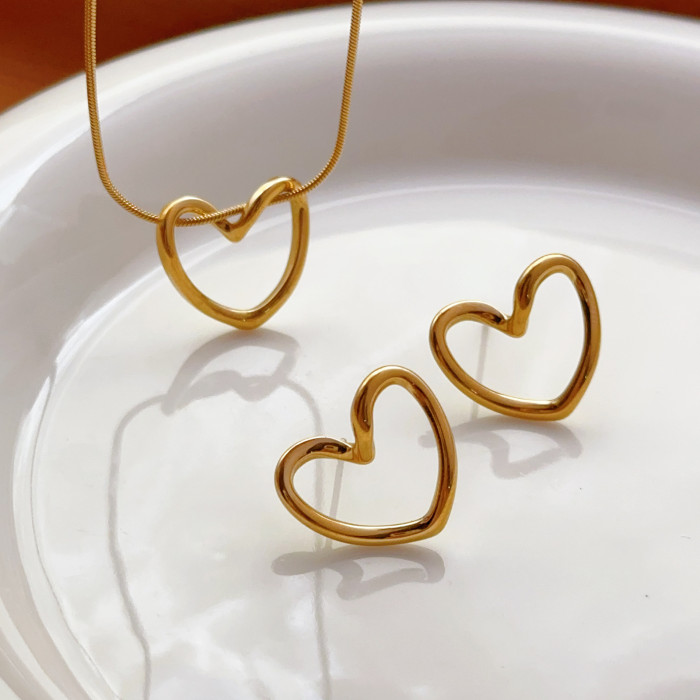 Delicate Twisted Heart Necklace for Women, Collarbone Chain, 2025 New Summer Irregular Earrings, Light Luxury Simple...
