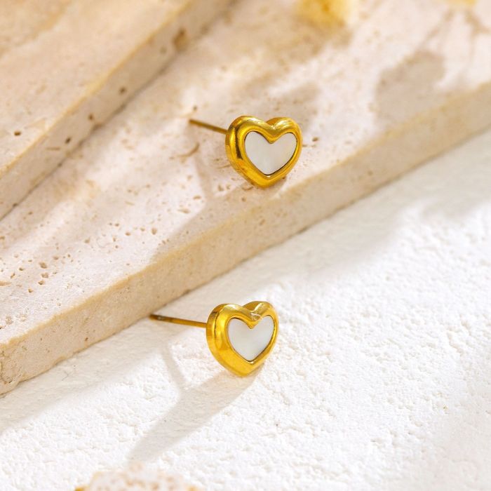 Stainless Steel Heart Necklace for Women Light Luxury Minority Gold Plated Necklace Collarbone Necklace Bracelet Earr...