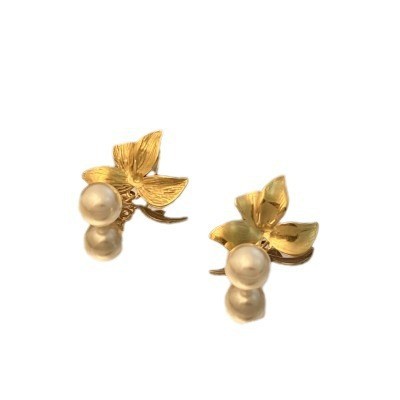 New Chinese Style National Style Xiaolanhua Pearl Necklace and Earrings Suite Women's Non-Fading New Ancient Style National Fashion Temperament Clavicle Chain