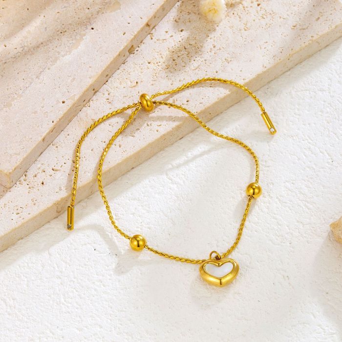 Stainless Steel Heart Necklace for Women Light Luxury Minority Gold Plated Necklace Collarbone Necklace Bracelet Earr...