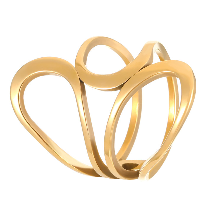 Titanium Steel Ring Geometric Ring Versatile Jewelry Stainless Steel 18K Gold Plated Knuckle White Oil Drop Ring