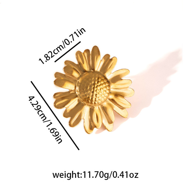 18K Gold Plated Stainless Steel Ring Flower Ring Turquoise Pearl Index Finger Ring Starfish Ocean Titanium Steel Ring...