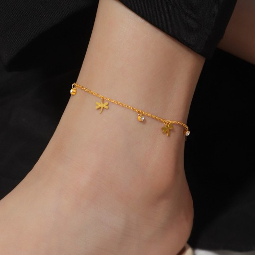 Amazon Hot-Selling Dragonfly Anklet for Women 18K Gold Small Daisy Hand Jewelry Fresh Sweet Style Sexy Ins