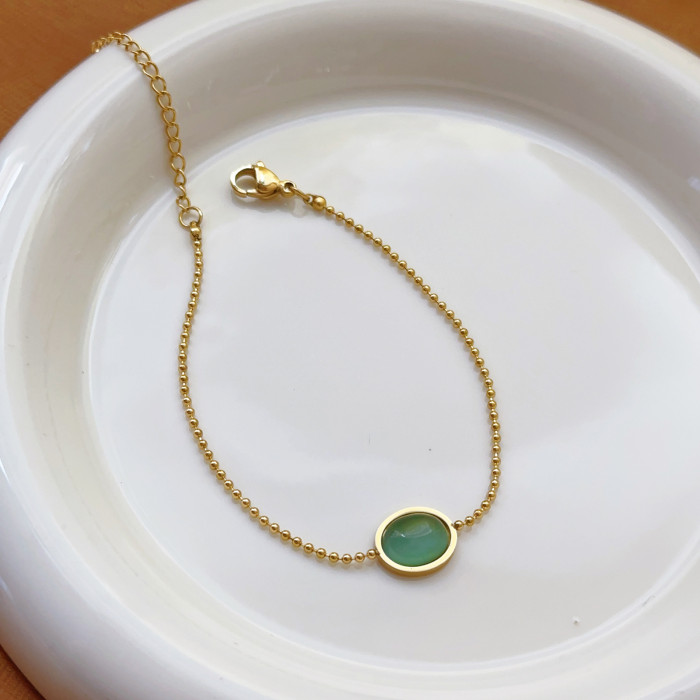 Non-Fading New Simple Titanium Steel Bracelet for Girls, High-End Water Drop Summer Fashion Light Luxury Heart Anklet Versatile