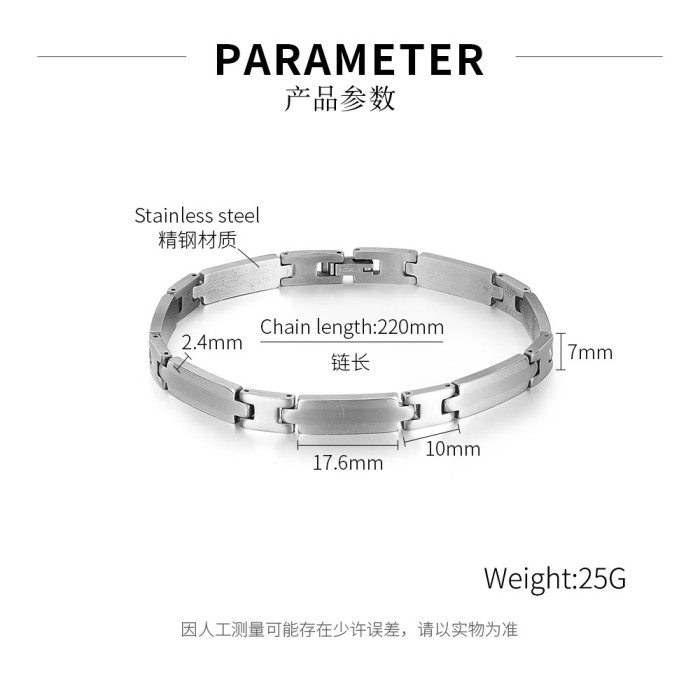 Personalized Bracelet for Men Stainless Steel Niche Simple Design Fashion Versatile Titanium Steel Jewelry Wholesale