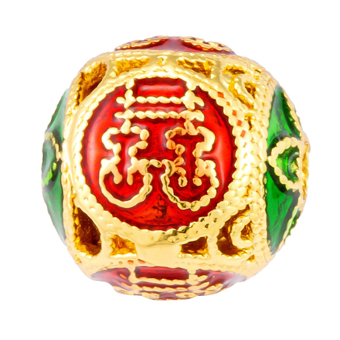 Traditional Gold Drop Oil Burnt Blue Pendant Beads God of Wealth Dream Catcher Flower Spacer Beads Drum Beads DIY Accessories Fortune Jewelry