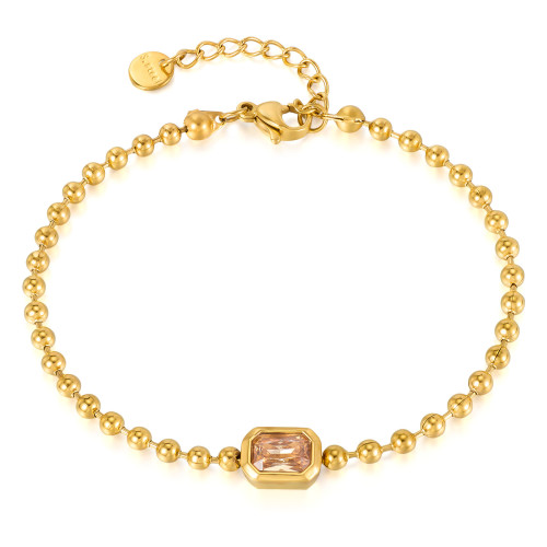 INS Style Bracelet for Women Stainless Steel Fashion Versatile Commuting Style Personality Round Bead Titanium Steel Jewelry Wholesale