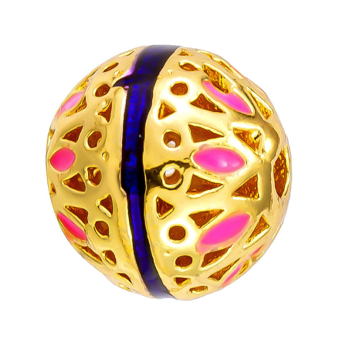 Traditional Gold Drop Oil Burnt Blue Pendant Beads God of Wealth Dream Catcher Flower Spacer Beads Drum Beads DIY Accessories Fortune Jewelry