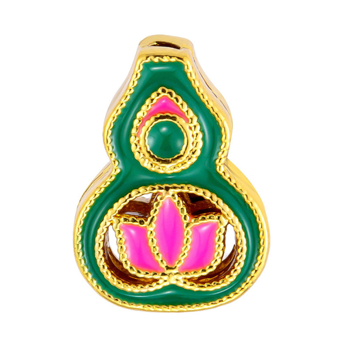 Traditional Gold Drop Oil Burnt Blue Pendant Beads God of Wealth Dream Catcher Flower Spacer Beads Drum Beads DIY Accessories Fortune Jewelry