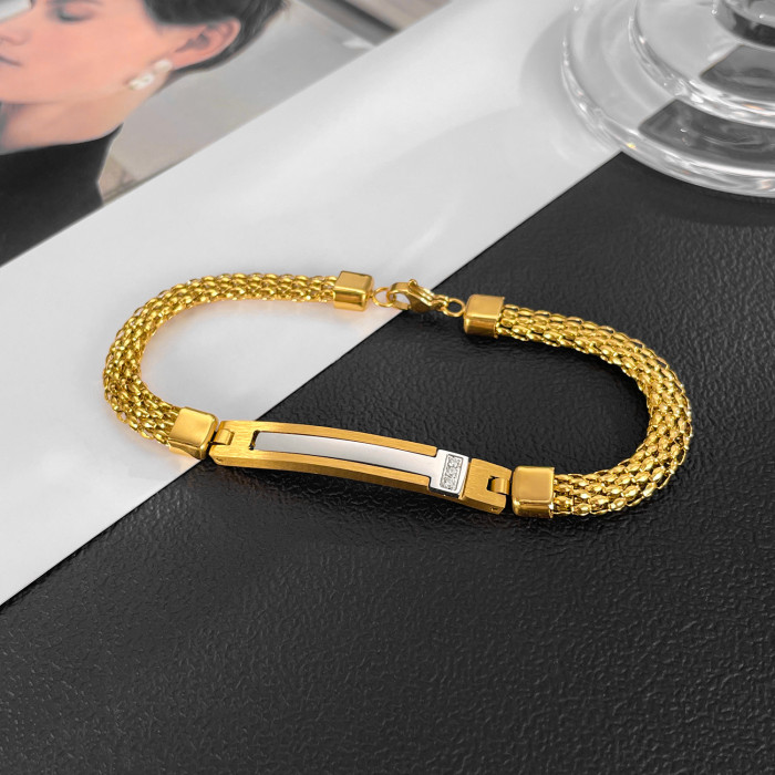 Fashion Bracelet for Men Stainless Steel Personality Trendy Fashion Versatile Titanium Steel Jewelry Wholesale