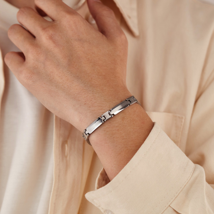 Personalized Bracelet for Men Stainless Steel Niche Simple Design Fashion Versatile Titanium Steel Jewelry Wholesale