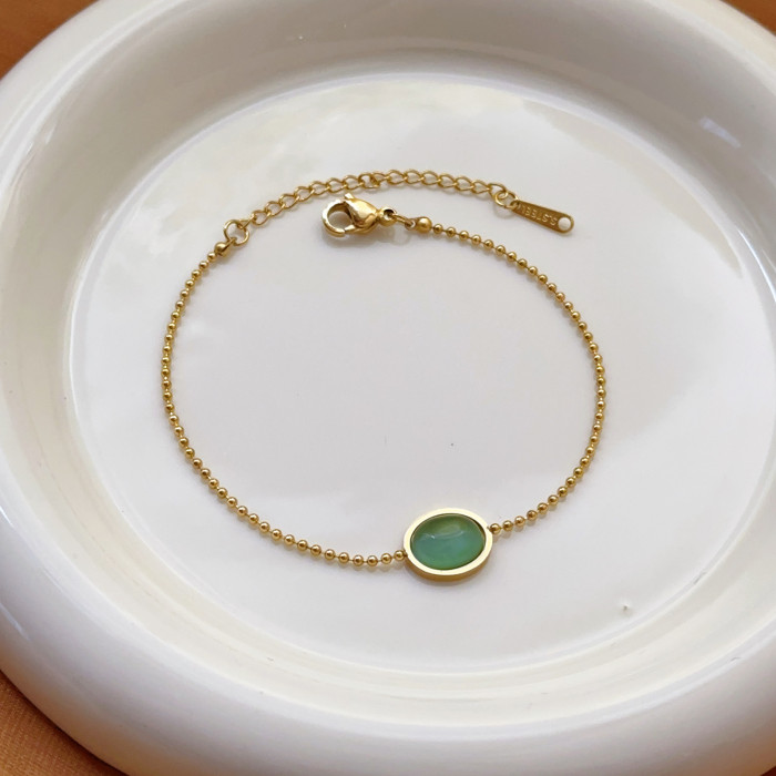 Non-Fading New Simple Titanium Steel Bracelet for Girls, High-End Water Drop Summer Fashion Light Luxury Heart Anklet Versatile