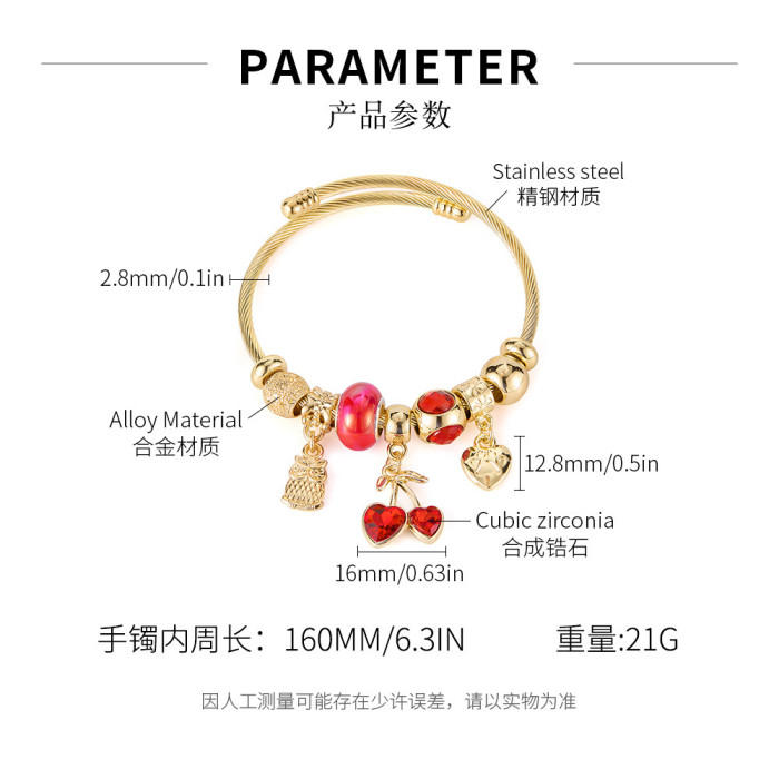 Personalized Bracelet for Women Stainless Steel Fashion Versatile Alloy Heart Owl Adjustable Jewelry