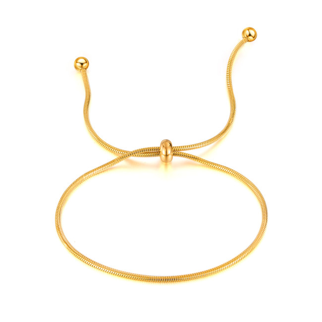 Cross-Border Fashion Bracelet for Women Stainless Steel Simple Adjustable Versatile Commuting Style Titanium Steel Jewelry