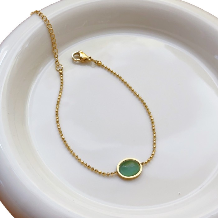 Non-Fading New Simple Titanium Steel Bracelet for Girls, High-End Water Drop Summer Fashion Light Luxury Heart Anklet Versatile