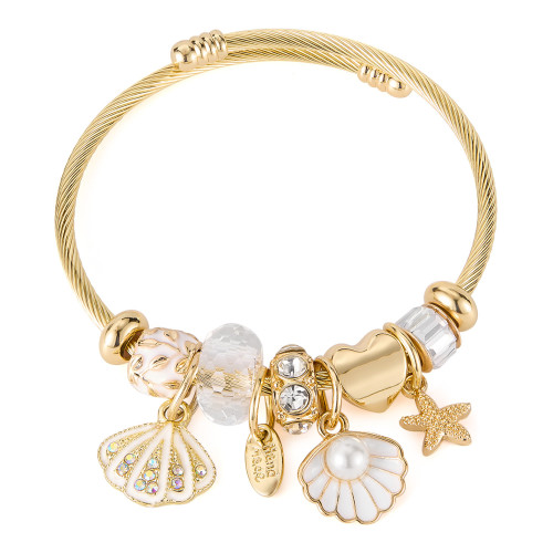 Personalized High-End Bracelet for Women Stainless Steel Ocean Series Alloy Pendant Versatile Adjustable Jewelry