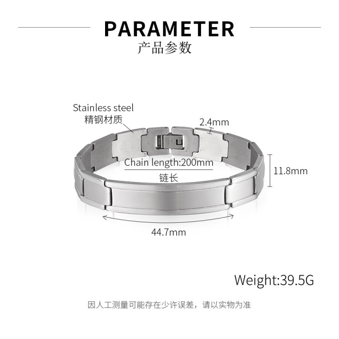Versatile Bracelet for Men Stainless Steel Personality Street Hip-Hop Simple Smooth Titanium Steel Jewelry Wholesale