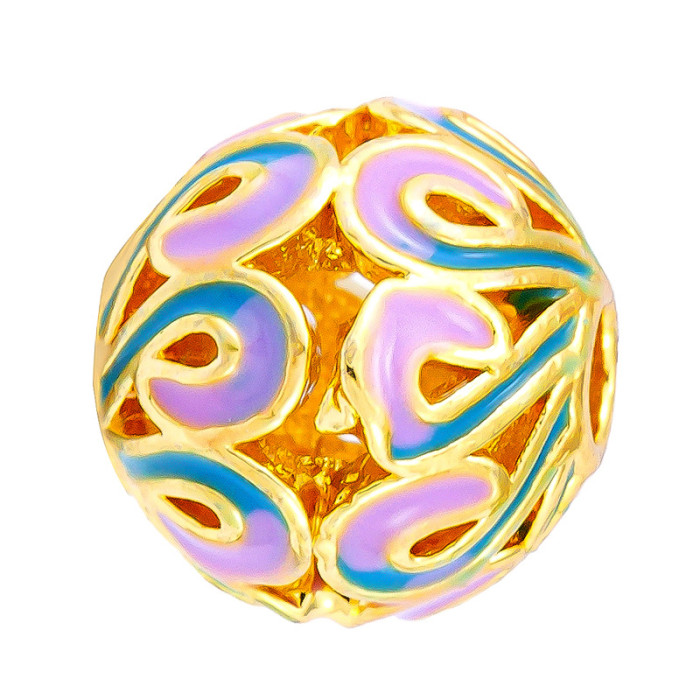 Traditional Gold Drop Oil Burnt Blue Pendant Beads God of Wealth Dream Catcher Flower Spacer Beads Drum Beads DIY Accessories Fortune Jewelry