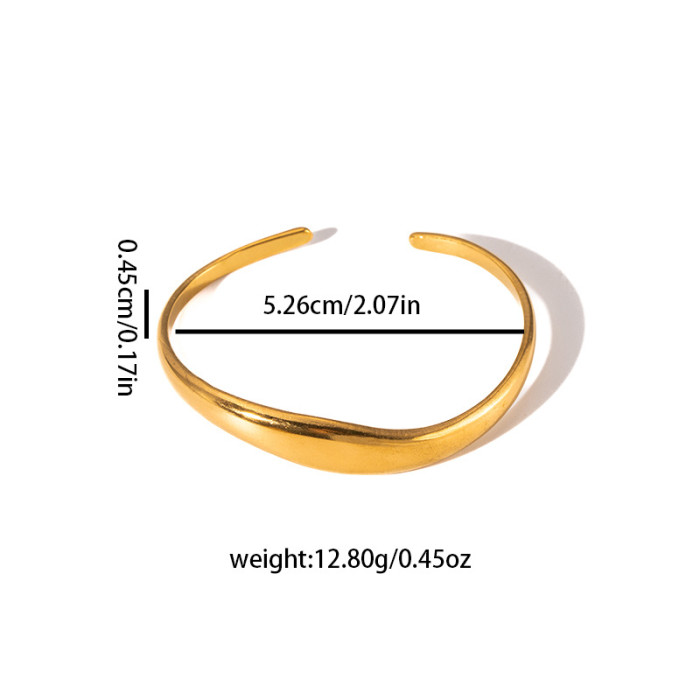 Style Stainless Steel Bracelet 18K Gold Plated Non-Fading Bracelet Wheat Spike Ginkgo Open Bracelet Gold Hand Jewelry...