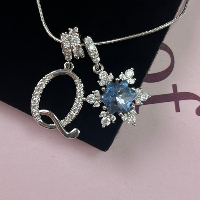 Cross-Border Hot Item Wish-Heart Zircon English Letter Necklace Series Ins Best Friend Gift