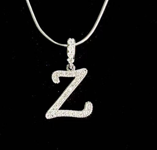 Temu Cross-Border Hot-Selling Full Diamond Stainless Steel High Color Retention 26 Letter Necklace Universal Chain