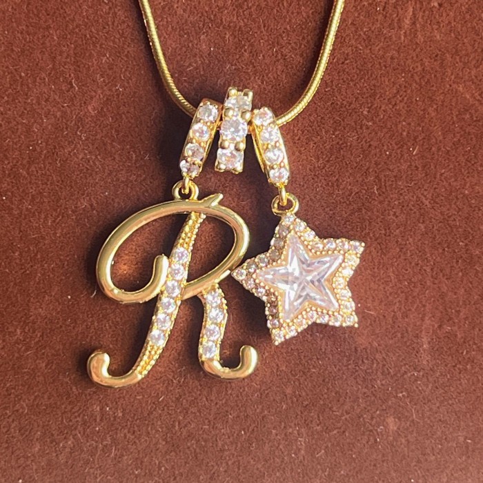 Dopamine Star Girl Independent Station TK Hot-Selling 26 Letter Necklace Stainless Steel Chain 22k