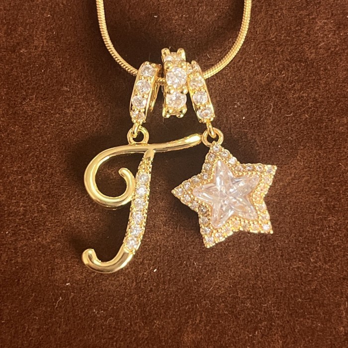 Dopamine Star Girl Independent Station TK Hot-Selling 26 Letter Necklace Stainless Steel Chain 22k