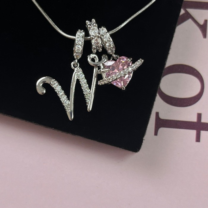 TK Hot-Selling Dopamine Girl 26 Letter Necklace Stainless Steel Chain 22K Real Gold Plated