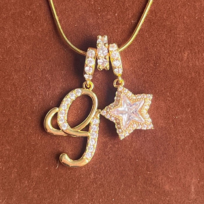 Dopamine Star Girl Independent Station TK Hot-Selling 26 Letter Necklace Stainless Steel Chain 22k