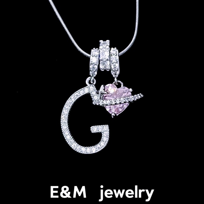 Hot Item Dopamine Letter Necklace Stainless Steel Chain Real Platinum Plating Sweet Style Letter Necklace