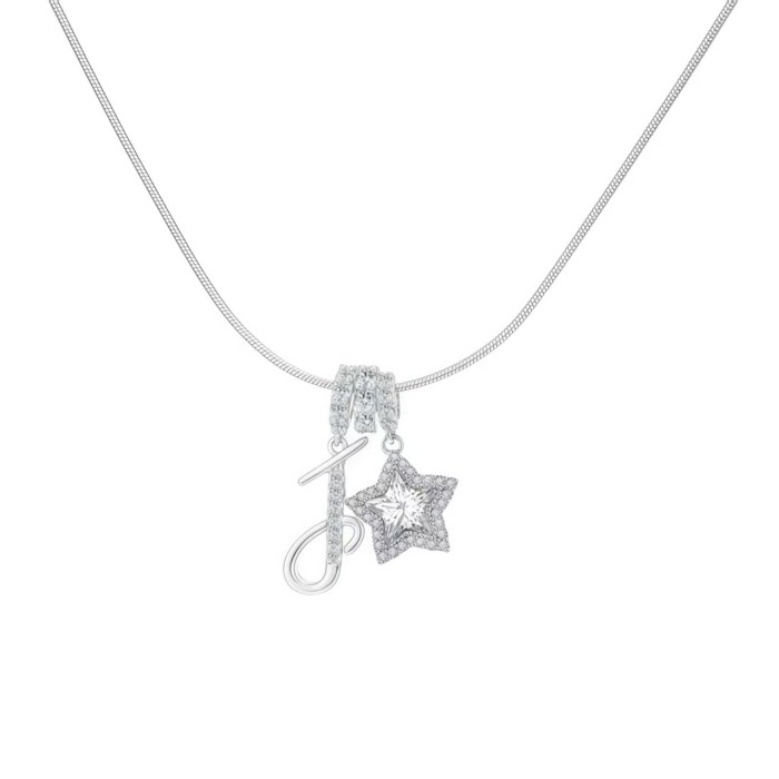 Dopamine Star Girl Independent Station TK Hot-Selling 26 Letter Necklace Stainless Steel Chain 22k