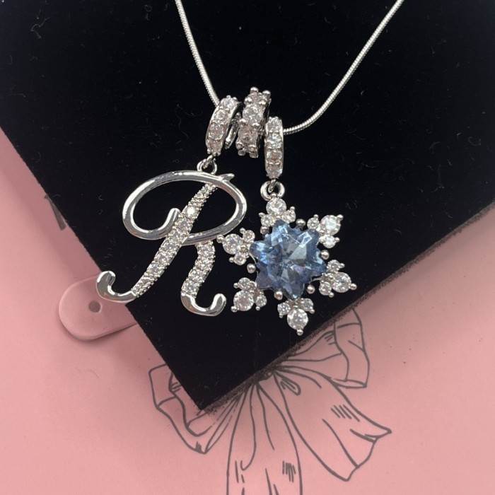 Cross-Border Hot Item Wish-Heart Zircon English Letter Necklace Series Ins Best Friend Gift