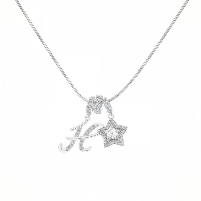 Dopamine Star Girl Independent Station TK Hot-Selling 26 Letter Necklace Stainless Steel Chain 22k