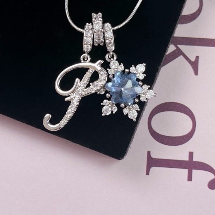 Cross-Border Hot Item Wish-Heart Zircon English Letter Necklace Series Ins Best Friend Gift