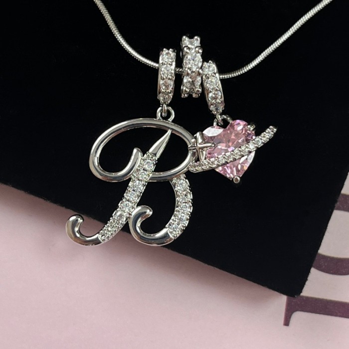 TK Hot-Selling Dopamine Girl 26 Letter Necklace Stainless Steel Chain 22K Real Gold Plated