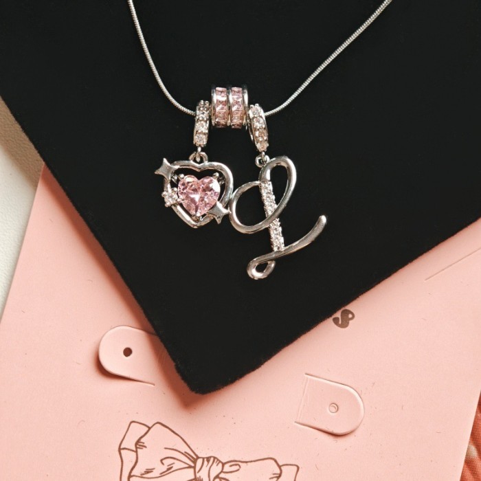 Cross-Border Hot Item Wish-Heart Zircon English Letter Necklace Series Ins Best Friend Gift