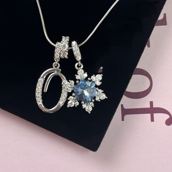 Cross-Border Hot Item Wish-Heart Zircon English Letter Necklace Series Ins Best Friend Gift