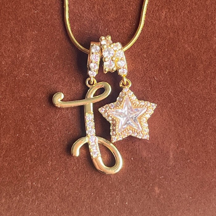 Dopamine Star Girl Independent Station TK Hot-Selling 26 Letter Necklace Stainless Steel Chain 22k
