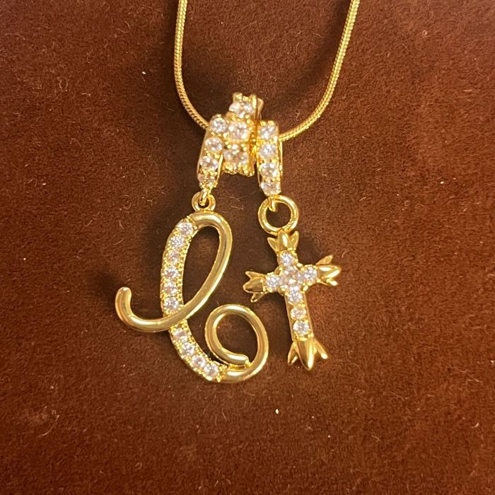 Dopamine Girl Independent Station TK Hot Item 26 Letter Necklace Stainless Steel Chain 22k Real Gold Plated