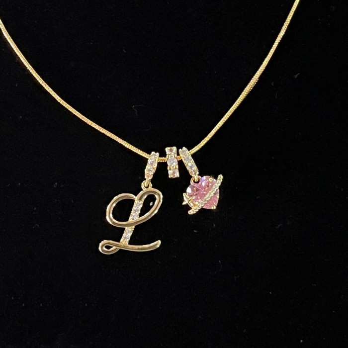 Dopamine Girl Independent Station TK Hot Item 26 Letter Necklace Stainless Steel Chain 22k Real Gold Plated