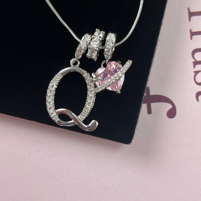 TK Hot-Selling Dopamine Girl 26 Letter Necklace Stainless Steel Chain 22K Real Gold Plated